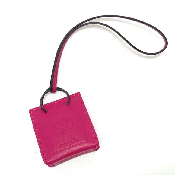 AUTH UNUSED HERMES Shopper Sac Orange strap charm Anyo Miro - Picture 5 of 10